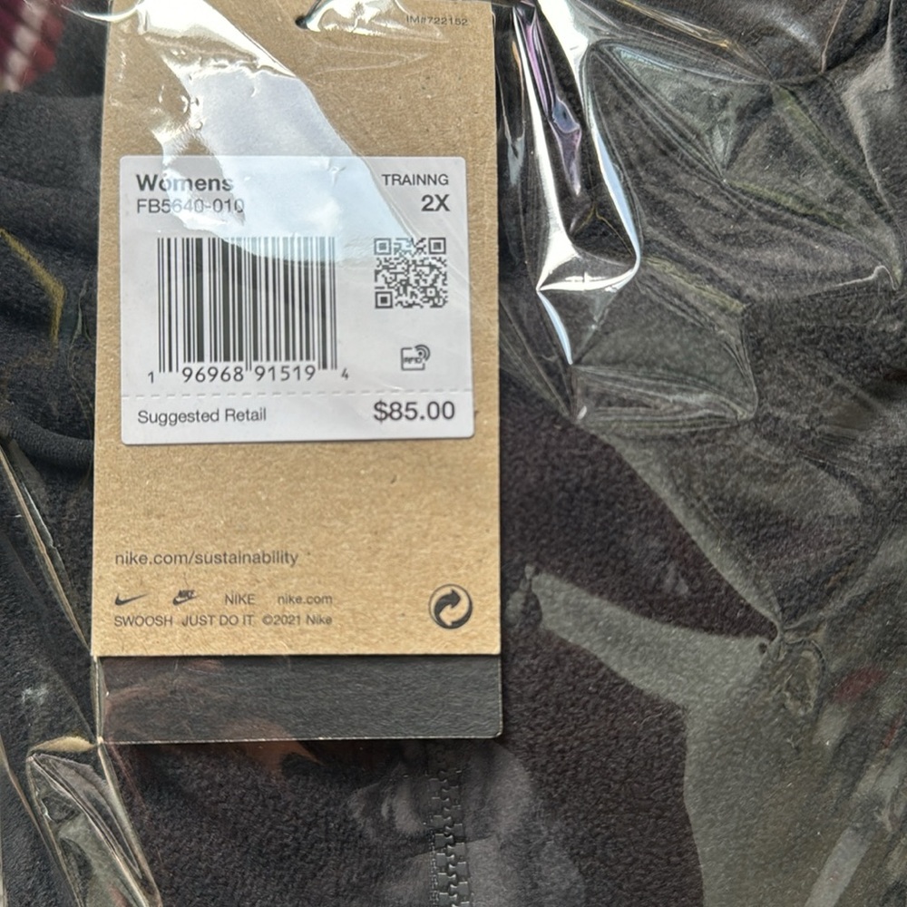 Nike Plus Size Therma-FIT Full-Zip Fleece Black Hoodie NWT - Picture 13 of 14